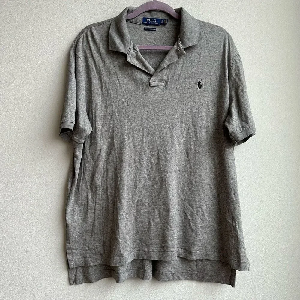 Ralph Lauren Polo Shirt Adult XL Classic Fit Gray Pony Golf Pima Soft Touch Mens